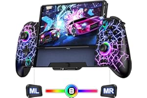 CoguyTech Switch Controller Wireless for Nintendo Switch/OLED, RGB Handheld Controller with Turbo Programming and Adjustable Vibration, One Piece Switch Joypad with 1000 mAh