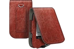 MEDMAX Hülle für Freestyle Libre 3/2 / Libre Reader Blutzuckermessgerät, stoßfeste Kunstleder Schutzhülle Cover mit Karabiner-Clip und Handschlaufe für Diabetiker, Braun