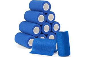 YoniYa 12 Rotoli di Bendaggio Autoadesivo, 10cm x 4,5m Bendaggio Coesivo Bendaggio Elastico Animale Medico Primo Soccorso Dita Caviglia Mani Piedi