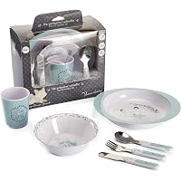 Set Vaisselle Enfant FUN HOUSE Espace Fusée - Assiette 22cm, Bol 16cm, Verre 220ml | Micro-ondable