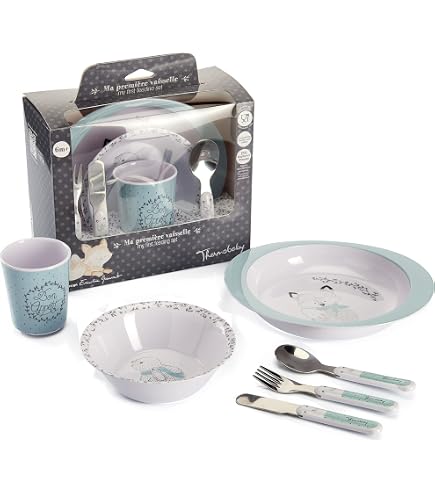 Set De Vajilla Infantil Real Madrid 5 Piezas - Plato, Bol, Vaso Antigoteo Y Cubiertos, Libre De BPA