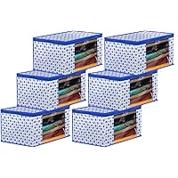 Kuber Industries Dot Printed Foldable, Lightweight Non-Woven Saree Cover/Organizer With Tranasparent Window- Pack of 6…