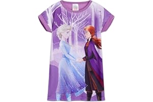 Disney Princess Girls Nightdress Soft Breathable Nightwear Girls PJs The Lion King The Little Mermaid Frozen Pyjamas Short Sleeve Long Sleeve Night Dress Frozen Gifts