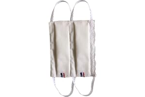 ALEX(E) Lot de deux masque de Protection, 100% Coton, Made in France, Dentelles Fantaisies, Taille Adulte (Blanc)