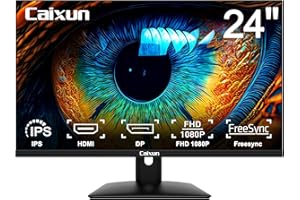 Caixun Monitor 24 pollici IPS, FreeSync, 110% sRGB, Schermo Lavoro con porte HDIM DP VGA Monitor PC per la cura degli occ con altoparlanti integrati per l'home office (CM24X5A cavo HDMI inclusi)