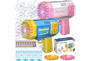 BGIUSQF Paket med 2 bubbelpistoler för barn, 40 håls automatiska bubbelpistoler, bubbelpistol 14 bubbelvätska + 2 tallrikar m