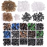 KUUQA 640 Stück,320 Stück 6-12mm Bunte Kunststoff Sicherheit Augen und 50 Stück Sicherheitsnasen mit 370 Stück Unterlegscheib