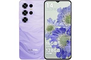 OUKITEL C2- Telephone Portable Android 14, 6.52" HD Smartphone Pas Cher 16(4+12)GO RAM+128GO ROM/TF 1TO,60HZ Telephone Portable Pas Cher 4G,13MP+5MP, 5000mAh, Prise Casque 3.5mm/Face ID/OTG/GPS,Violet