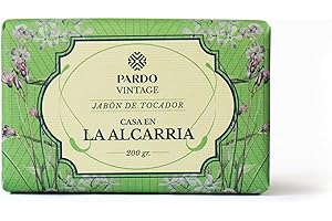 JABONES PARDO Pardo Jabón Natural - 200 g - Pastilla de jabón sólido de 200 gr Pardo Vintage ‘Casa en la Alcarria – Verbena y Toscana’