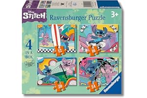 Ravensburger - Puzzles Disney Stitch 4 Pack | Puzzle Bambini 3 Anni In Su | Regalo Bimba 3 Anni In Su 72 Pezzi | Puzzle Bambini 19 X 14 Cm | Puzzles Ravensburger