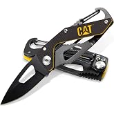 CAT DA980266 Kemer Askı Kancalı Karabinalı Katlanabilir 13CM Paslanmaz &Ccedil;elik Siyah Kamp &Ccedil;akısı
