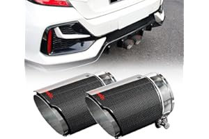 Archaic Tubo di scarico marmitta in fibra di carbonio per Honda Civic Hatchback 2016-2021, punta di scarico per Civic fk7 fk8, ritaglio di scarico in acciaio inossidabile