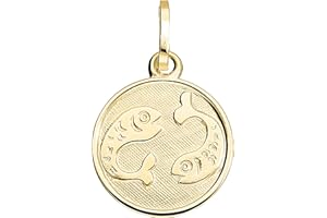MyGold MOD-06017, Ciondolo segno zodiacale (senza catena), in oro giallo 333 (8 carati), piccolo, diametro 12 mm, rotondo