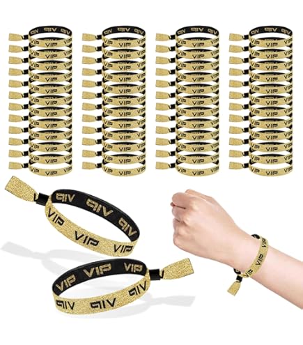 Braccialetti VIP Chunyin - 30 Pezzi Nero-oro Impermeabili Per Feste E Eventi - Foto 6