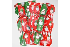 Gyoungt 10 Pack Gnome Chritmas Crackers, 10 Hats 20 Strings 10 Jokes Green Red Classic Christmas Party Game Make Your Own Christmas Cracker DIY Cracker Festive Seasonal