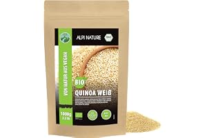 Alpi Nature Vit Quinoa BIO 1kg, Ekologisk Vit Quinoa för Matlagning och Sallader, Glutenfri
