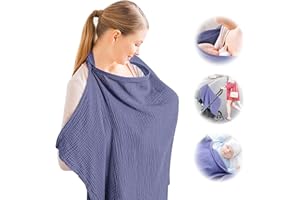 EUIOOVM Stillschal Stilltuch Stillmutter Abdeckung Baumwolle Atmungsaktiver Weicher Stillschürze Verstärkter Schürzenähnlicher Stilltüche Mehrzweck Stillcover Sonnenschutz Kinderwagenbezug