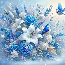 Kit Diamond Painting Oiseaux 5D - Toile 30x40cm, Diamants Supplémentaires Inclus, Décoration Intérieur DIY