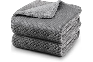 ASIJIA 2PCS Dog Blanket Cat Blanket, 70 x 100 cm Thick Washable Soft and Warm Pet Blankets for Small and Medium Dogs & Cats (Grey)