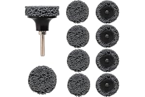 Shineboc 10 Stücke CSD Scheibe Schleifscheibe 50mm Schleifaufsatz für Akkuschrauber Schleifen für Dremel, Reinigungsscheibe Set für Bohrmaschine von Farbe, Rost, Oxidation Reinigen (Schwarz)