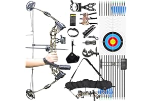 wolfman Archery Compound Bow Set Adults 20-70 LBS, Draw Length 24"-30", Hunting Bow with All Accessories for Archery Hunting Target Shooting practice LRT/RTH