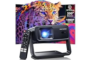 AUBOR MENTECH Beamer 4K Dekodierung, Projektor mit WLAN und Bluetooth, Natives 1080P Full HD 200 Zoll Bildschirm 1200 ANSI Projektoren, Outdoor Video Smart Mit 180 ° Drehbarem Ständer Mini Beamer