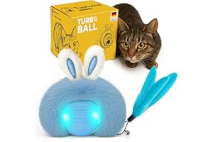 Tierhood TurboBall - Katzenspielzeug Selbstbeschäftigung - Katzenspielzeug elektrisch - Intelligenzspielzeug für Katzen - Katzenball elektrisch- Interaktives Spielzeug