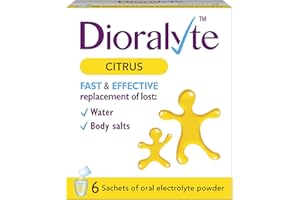 Dioralyte Citrus - Fast and Effective Supplement Treatment for Reducing Dehydration and Replacing Electrolytes (mineral salts) of Lost Body Water and Salts- Citrus Flavour - Powder, 6 Sachets