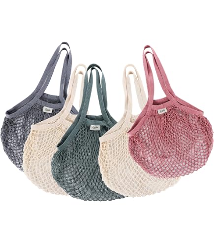 Belle Vous Set da 4 Borsa Rete Spesa - Borsa Mare Rete Giochi Spiaggia