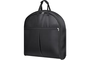 MISSLO 43-Inch Heavy Duty Garment Bags for Travel Waterproof Suit Carrier Bag for Men & Women with Handle and Large Pocket Carry On Luggage in Business Trip Flight, Black