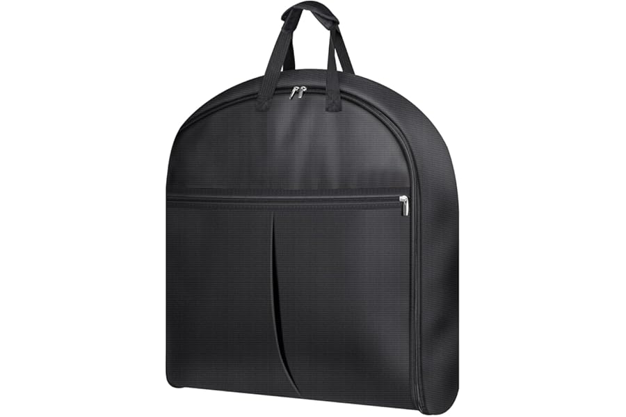 43-Inch Heavy Duty Garment Bags for Travel Waterproof Suit Carrier Bag for Men & Women with Handle and Large Pocket Carry On Luggage in Business Trip Flight, Black