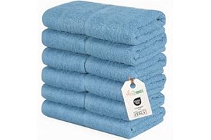 nice homeit Juego de 12 Toallas de 30 x 30 cm – Toallas de Cara y Invitados 100% algodón – para Manos, Maquillaje, Cocina, hogar y Viajes (Azul)