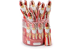 Riegelein Schokonikolaus Massiv aus Vollmilch-Schokolade – 58 Schokoweihnachtsmänner (je 14g) – Zertifizierte Fairtrade Weihnachtsmänner – Ideal als Adventskalender Befüllung und zum Nikolaus