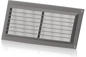 ABOUT VENT 300x130mm Griglia Ventilazione in Plastica ABS Grigia con Zanzariera - Griglie Aerazione Rettangolari