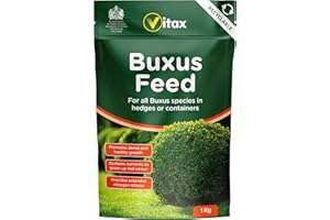 VITAX LTD Vitax Buxus Feed, Suitable For Hedges & Containers, Extended Nitrogen Release, Promotes Healthy Growth: 1Kg Pouch