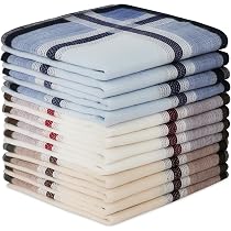 6 Fazzoletti In Cotone Uomo 40x40cm - Set Morbido E Riutilizzabile