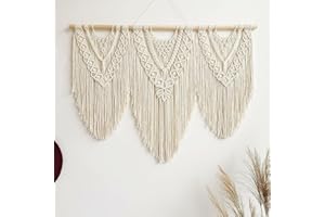 Hibisaws Macrame da parete in macramè, decorazione bohémien, decorazione per la casa, camera da letto, 110cmx 82 cm,arazzo da parete(set F)
