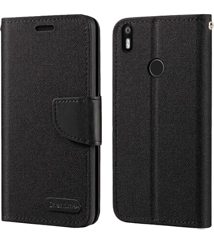 PU Leder Flip Hülle Für BQ Aquaris X Mit Sichtfenster Und Magnetverschluss – Schlank, Stoßfest Mit Kartenfach (Schwarz)