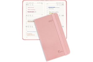 Jokisa Agenda de Poche 2025 Semainier, Agenda Vertical Scolaire 1 Semaine 2 pages, Planificateur Hebdomadaire avec Couverture Rigide en PU Cuir, À propos de l'A6(16,5 x 9,5 cm)