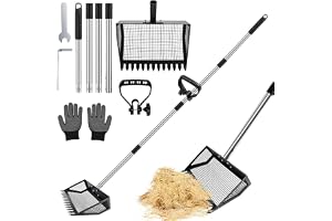 BINYI Silspade bajspade hönsskyffel Pooper Scooper | Stort hönshus, tillbehör, kattlåda, spade, justerbar kycklingskopa från hönshus, gethus, stall