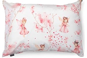 ‎PINKZEBRA PinkZebra 40 x 60 cm Kopfkissenbezug für Kinder & Baby, Kissenbezug aus 100% Baumwolle, Kissenhülle für Mädchen & Jungen, Öko-tex Standard 100, Kinderbezüge mit Reißverschluss, Rosa Fee