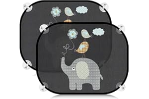 OHVBAEON Car Window Shades for Baby, Car Sun Shade for Baby, Sun Shades for Car Windows with UV Protection Car Shades for Window Baby, Sun Visor for Cars Baby with Cute Animal Motifs, Set of 2