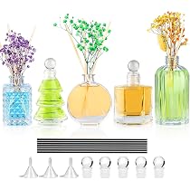 Diffuser Glass Bottles Decorative Bottles Vases Set Of 4 Empty Clear