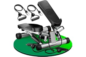 ‎ULTRASPORT Ultrasport Swing Stepper für Zuhause, 2 in 1 Up-Down Mini Stepper mit Power Ropes & LCD-Display, leise, rutschfest, einstellbare Stufen, Fitnesstrainer