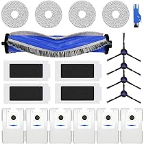 24 Pezzi di Kit di Accessori per ECOVACS DEEBOT T30 Omni / T30 Pro Omni, Saprdii 1 Spazzola a Rullo Principale,1 Spazzola, 6 Spazzole Laterali, 4 Filtri,6 Salviette, 6 Sacchetti Polvere