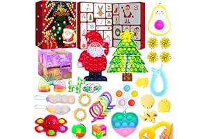 VITA DENNIS Advent Calendar 2024 Fidget Toys for Anxiety ADHD Sensory Play Family Games Set Math Spinners Included Perfect Kids Gift Christmas gift box set Q