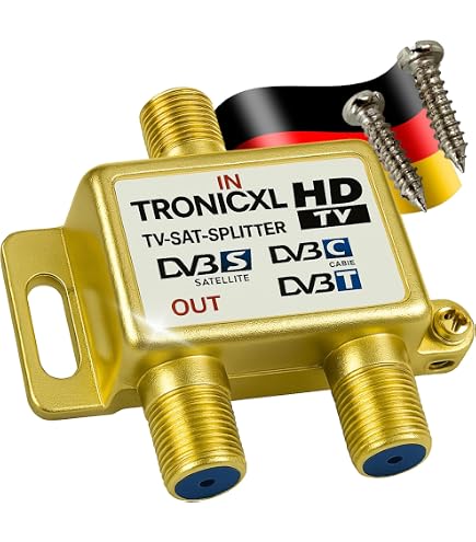 6-fach SAT & BK-Verteiler – 5-2400 MHz, 85 DB Schirmung, Unicable/HD-tauglich, Voll Geschirmt, DC-Durchlass