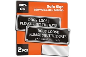 AIFIZO Beware of the Dog Sign 25×9cm(3.5"x9.8"), 2 PACK, Dog Signs for Home, Durable Aluminum Metal, Reflective, and Fade Resistant - Ideal for Home and Yard…