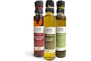 Gran Grans Olive Oil Variety Pack - 1 x Classic Extra Virgin, 1 x Double Chilli Oil, 1 x Rosemary & Garlic Oil - A Perfect Italian Gift Bundle - Small Batch Family Made in Ireland - 3 Bottles x 250