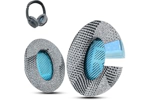 Cuscinetti di ricambio professionali con gel refrigerante Krone Kalpasmos compatibili con Bose QuietComfort 35 ii/QC35/QC25/QC2 /QC15/Ae2/Ae2i/ Ae2w/SoundTrue e SoundLink-tessuto con motivo grigio-blu